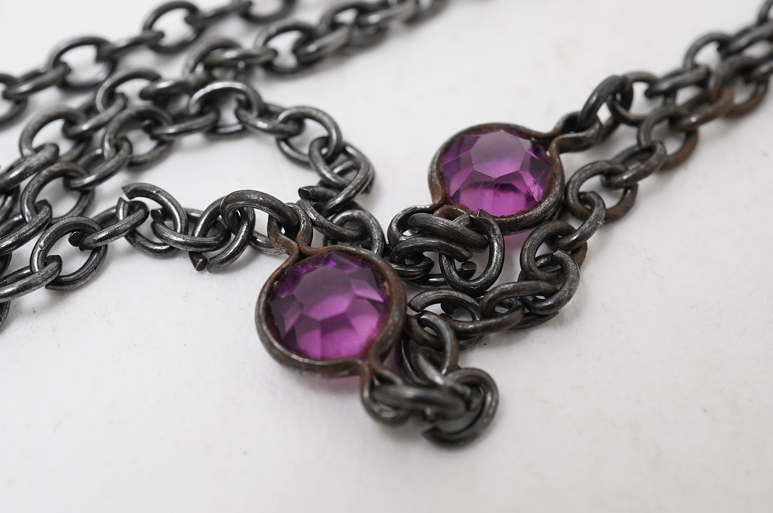 A cut steel tiara and a collection of jewels